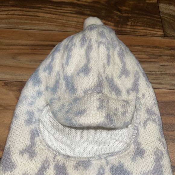 Vintage 100% Wool Cabela's Hunting Face Mask Hat White Winter Camo MADE IN USA - Picture 4 of 13